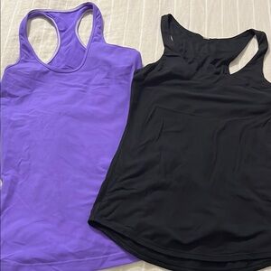 lululemon athletica Purple and Black Racerback Tank Tops bundle